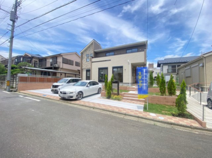 祝　成約済み　八王子市　めじろ台　新築戸建て　Ⅱ期の前面道路含む現地写真|～仲介手数料無料☆八王子ひなた不動産～八王子市めじろ台　新築戸建て