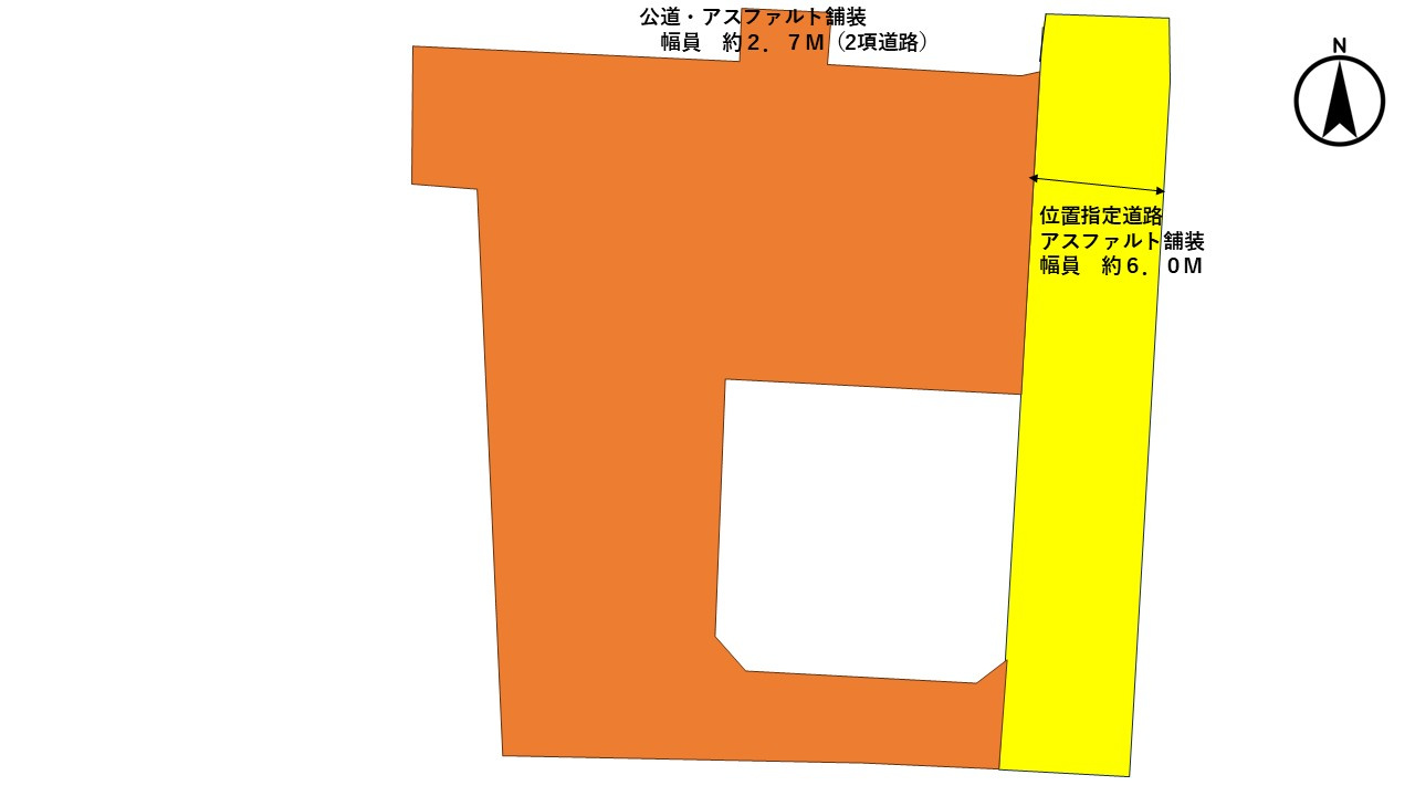 ☆建築条件なし☆注文住宅☆☆三方向道路・石岡市若松３丁目の土地図|３方向道路で、注文住宅の設計にも自在に対応できる、ゆったり２２１坪。お車好きのお客様や、家庭菜園をお望みのお客様もご検討ください。詳細の寸法等はお問い合わせください♪