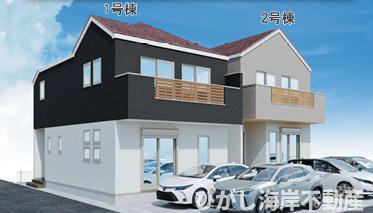 茅ヶ崎市高田3丁目　新築戸建　全２棟の外観パース|イメージパスですので実際のものと多少異なります
