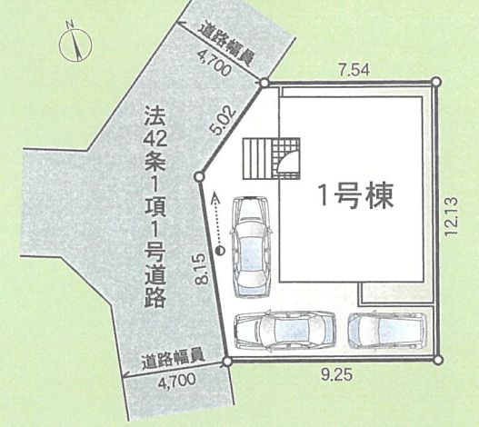 平塚市田村7丁目新築戸建て　1号棟の区画図|区画図「平塚市田村7丁目新築戸建て」