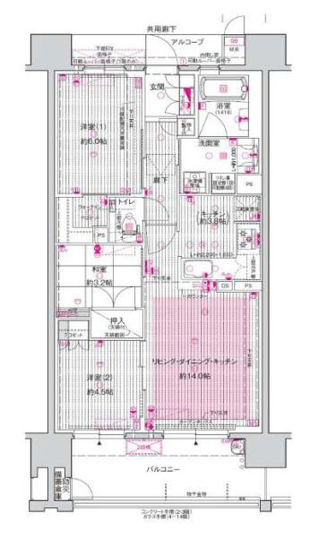 シャルマンフジ和歌山市駅レジタージュの間取り
