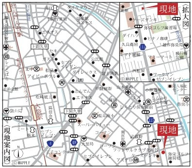 越谷市弥十郎新築戸建ての地図