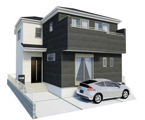 越谷市弥十郎新築戸建ての外観パース