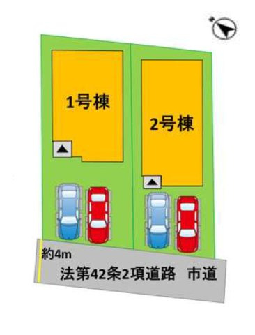 熊本市東区東京塚町第1-2棟（1号棟）　の区画図|配置図（1号棟）