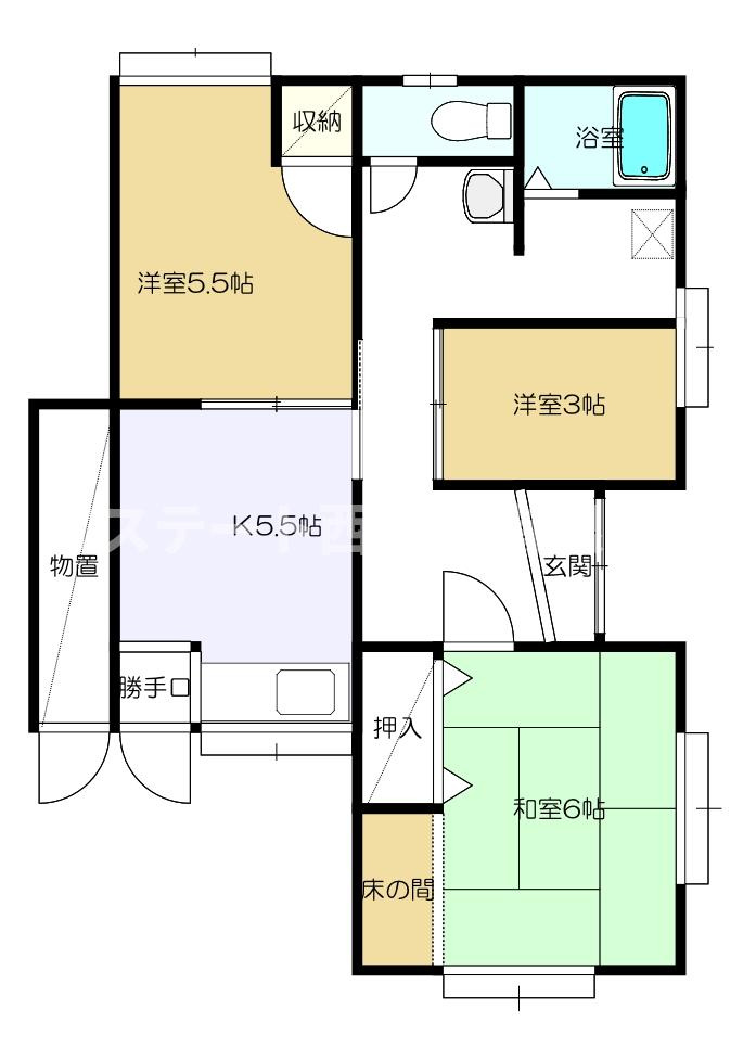大畠貸家の間取り