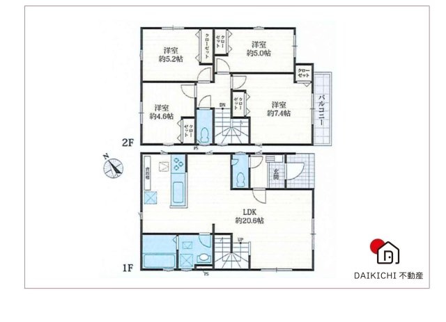 【間取り】 | 久喜市上町　クレアスタウン　中古戸建　全7棟　2号棟