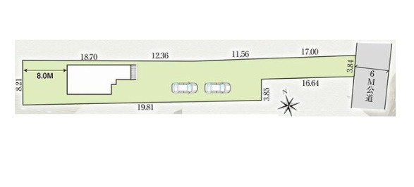 売新築戸建　中央区萩丘三丁目の区画図