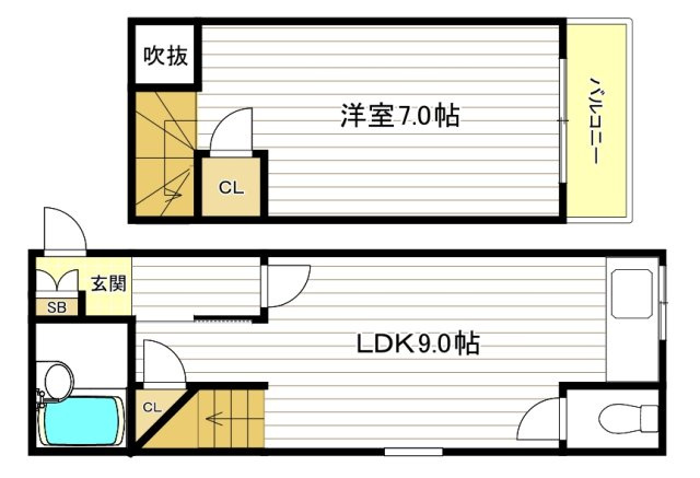エクラ東住吉Ⅱの間取り