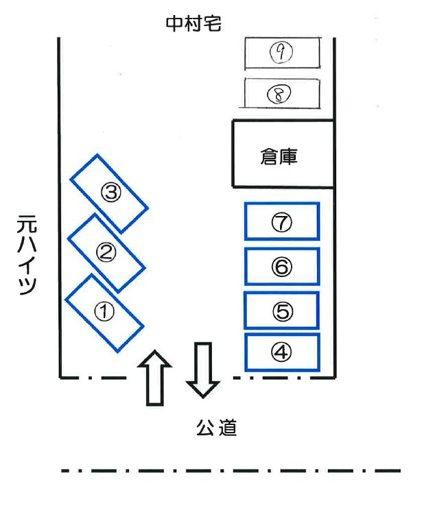 元ハイツ駐車場の区画図|№7区画募集中です。