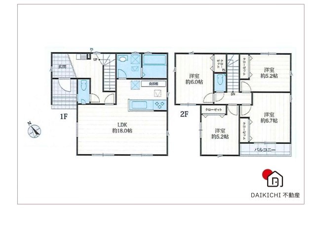 【間取り】 | 久喜市上町　クレアスタウン　中古戸建　全7棟　7号棟