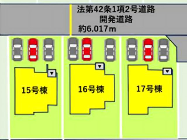 合志市合生第3-3棟（17号棟）　の区画図|配置図（17号棟）