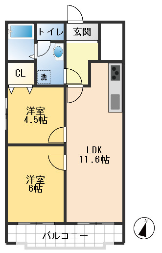 シャンボール豊中の間取り