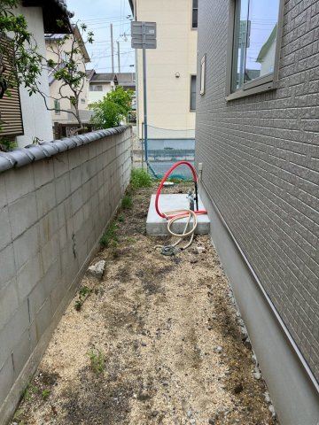 丸亀市前塩屋町①　駐車4台可能　オール電化新築住宅の設備|建物裏側のエコキュート設置個所です。エコキュート設置は別途費用が必要です。