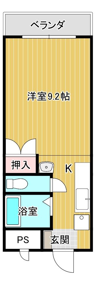 サンアップビルの間取り|１Rの間取りです