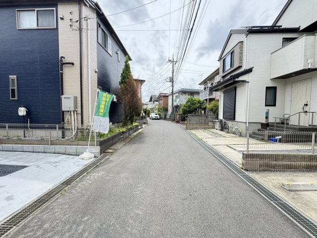 流山市前ヶ崎新築戸建（前ヶ崎１期）の前面道路含む現地写真|北西側前面道路