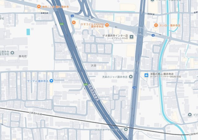 藤井寺市沢田　新築一戸建ての地図