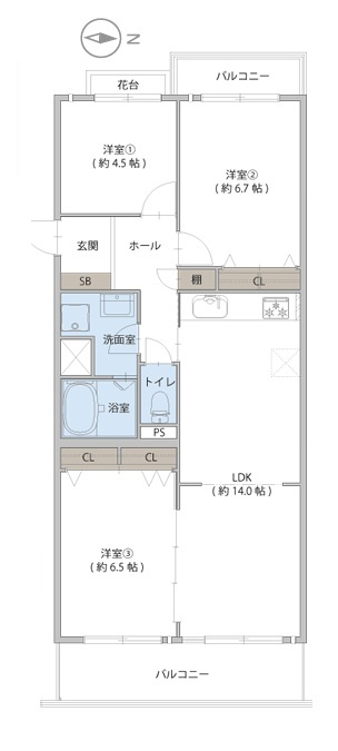 香枦園パークマンションの間取り