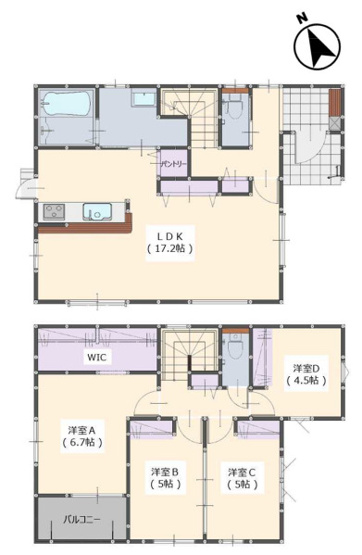 【間取り】 | 大野城市南ヶ丘6丁目3期　4号棟（全4棟）【仲介手数料無料・0円】 | 平日、土日祝日もお好きな日時にご見学可能です。お気軽にお問合せ下さい。