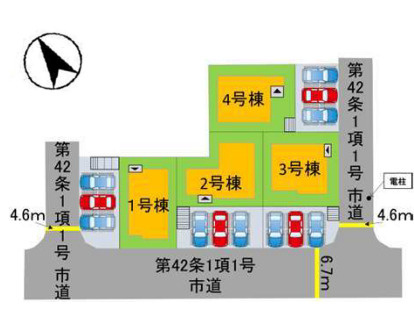 【区画図】 | 大野城市南ヶ丘6丁目3期　4号棟（全4棟）【仲介手数料無料・0円】 | 区画図です。4号棟です