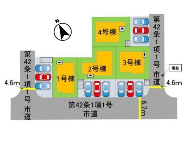 【区画図】 | 大野城市南ヶ丘6丁目3期　4号棟（全4棟）【仲介手数料無料・0円】 | 区画図です。4号棟