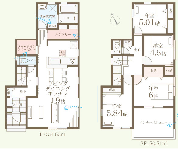 藤沢市葛原　新築戸建　全3棟1号棟の外観