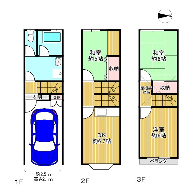 枚方市南中振２丁目の間取り