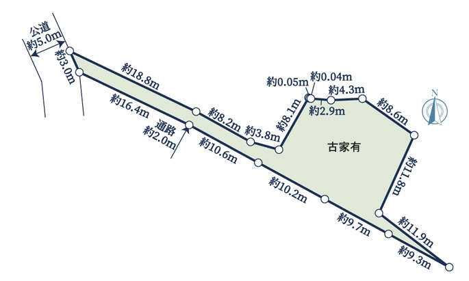 茅ヶ崎市西久保　建築条件なし　売地の土地図|土地図◇土地面積84坪以上◇