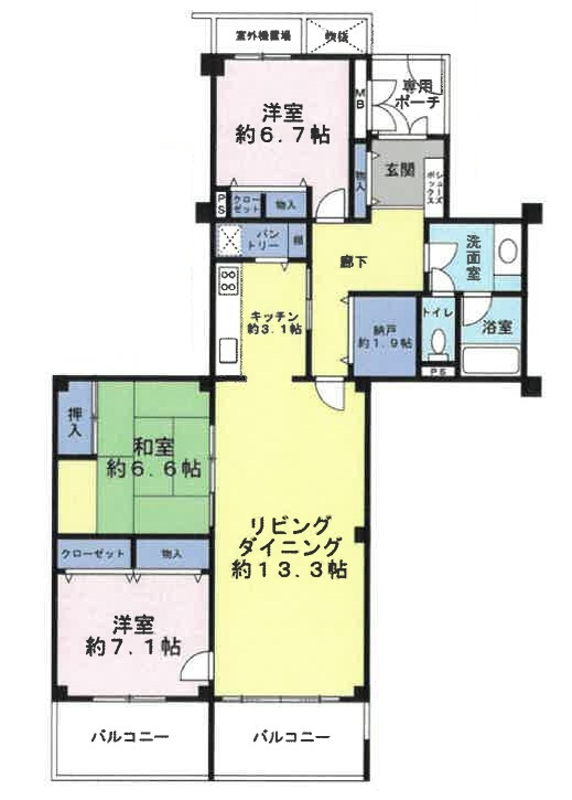 白鷹甲子園マンションの間取り