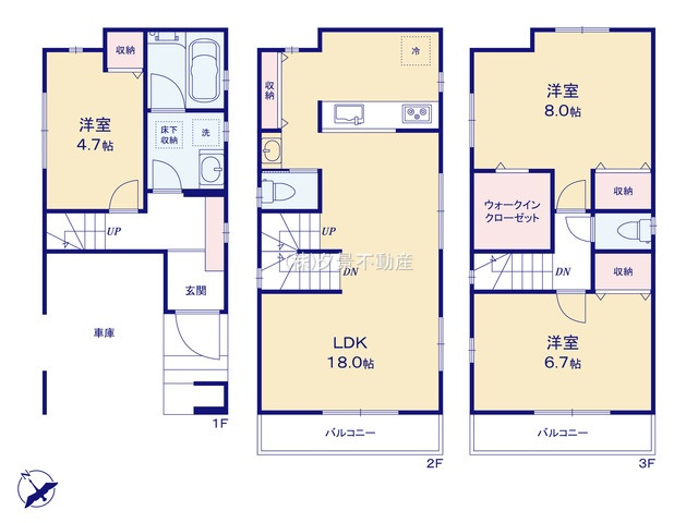 南区南浦和３丁目13-9新築一戸建ての間取り