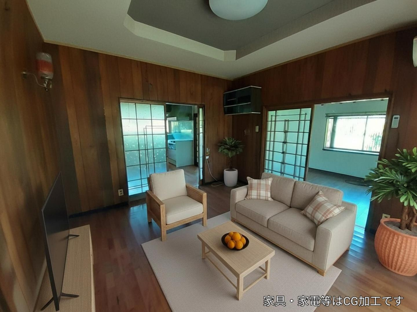 宇城市小川町北新田の中古一戸建の洋室|8帖(AI家具)