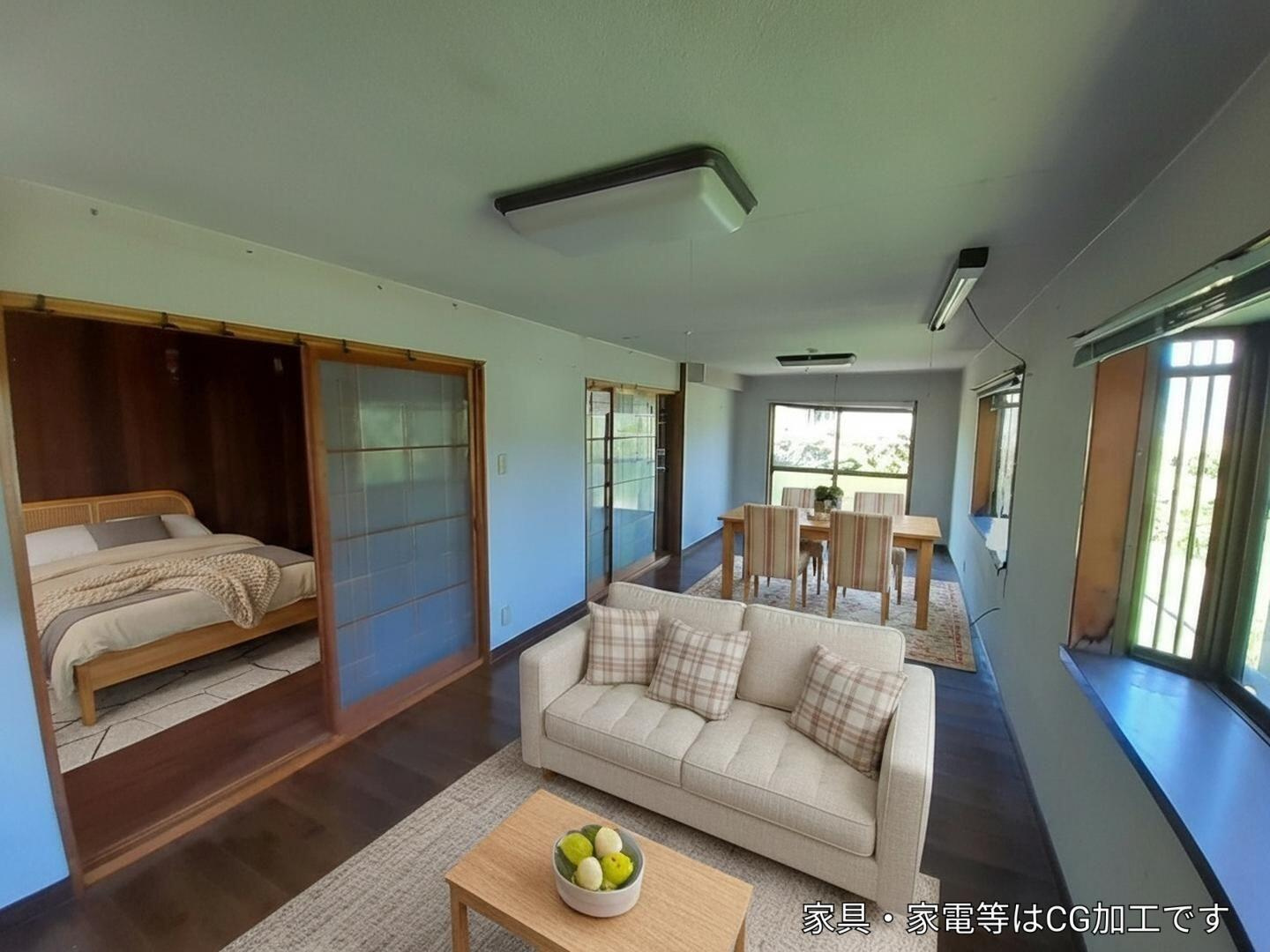 宇城市小川町北新田の中古一戸建の洋室|12帖(AI家具)
