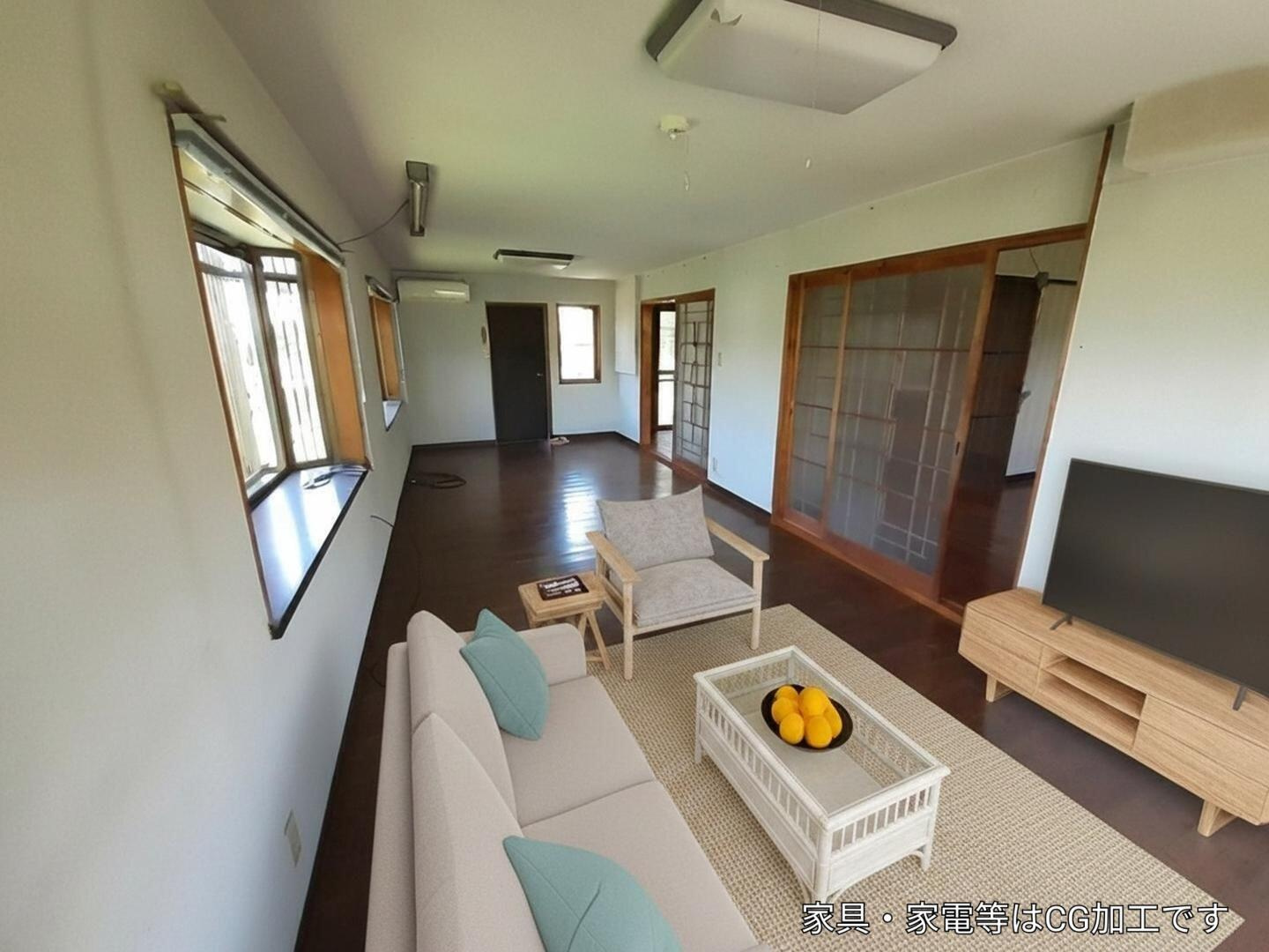 宇城市小川町北新田の中古一戸建の洋室|12帖(AI家具)