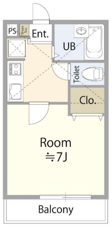 市川市塩焼３丁目のアパートの間取り