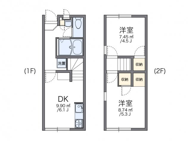 レオパレスタウンビュー飛田Ⅱの間取り