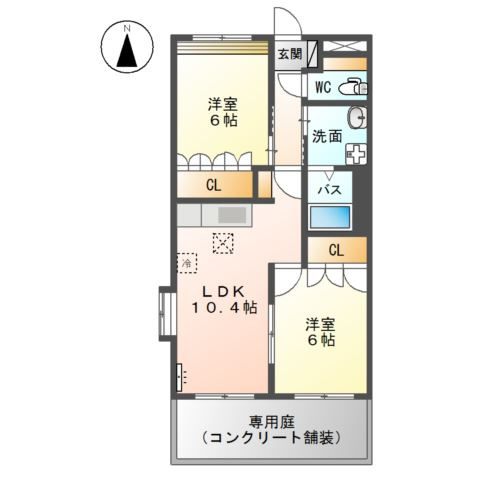 エクセルハイム岩ヶ下Ⅱの間取り