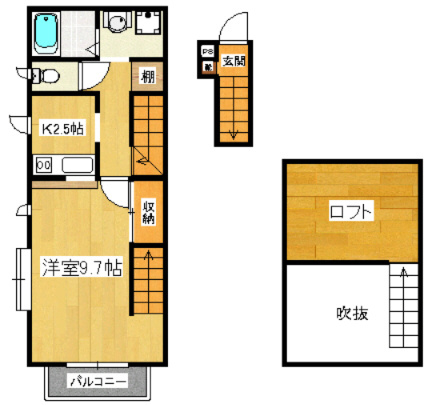 サンフラワーの間取り|※反転タイプ