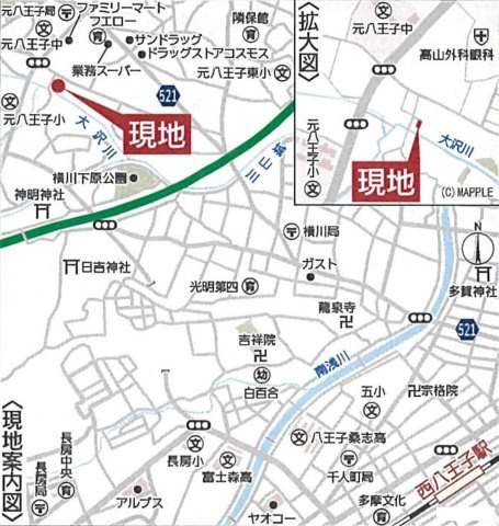 祝：成約済み　八王子市　大楽寺町　新築戸建て　３０期の地図|～仲介手数料無料☆八王子ひなた不動産～八王子市大楽寺町　新築戸建て