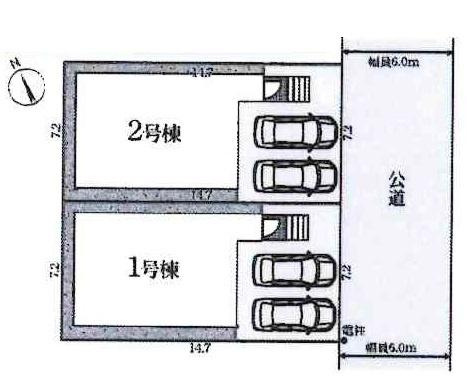 豊田市畝部東町第4　全2棟・2号棟の区画図|2号棟です。