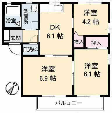【間取り】 | ヴィ・ラフィネ旗ケ崎　２号館