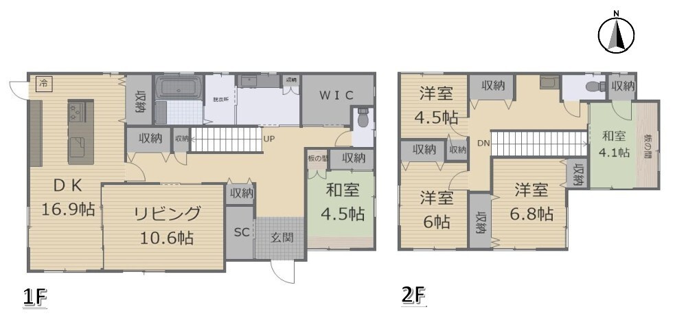 中古戸建　足利市鹿島町の間取り
