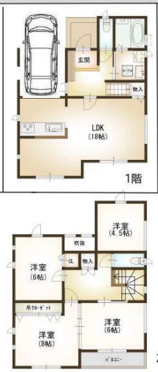 上の宮2丁目 戸建の間取り