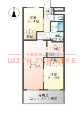 ローズマリーⅡ【10,000円キャッシュバック対象物件】の間取り