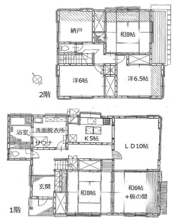 土浦市右籾　中古戸建の間取り