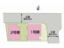 茅ヶ崎市柳島１丁目　新築戸建　１号棟の区画図|1号棟◇