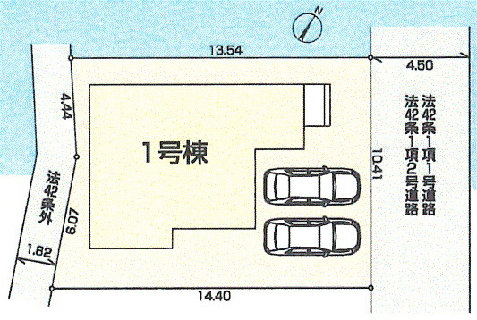 青梅市大門2丁目　新築戸建全1棟の区画図