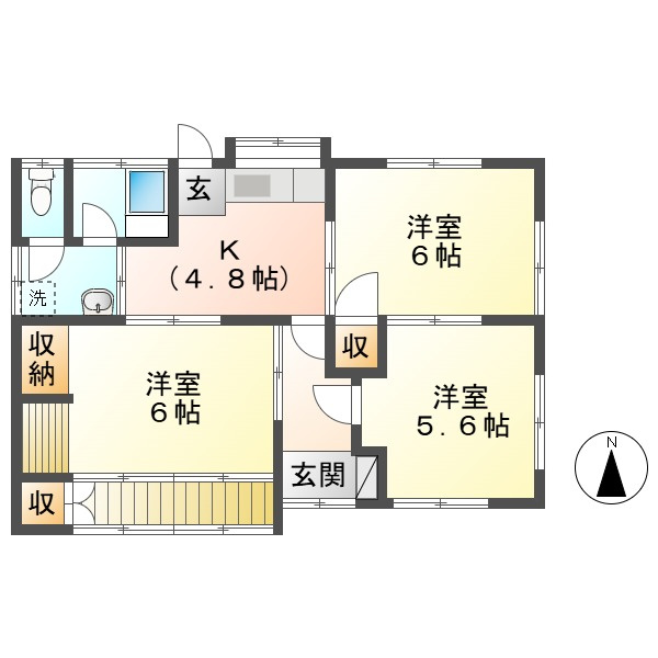 平田宇野貸家（平屋）の間取り
