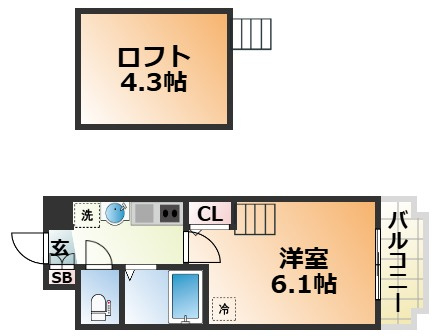 エステムコート三宮駅前ラ・ドゥーの間取り