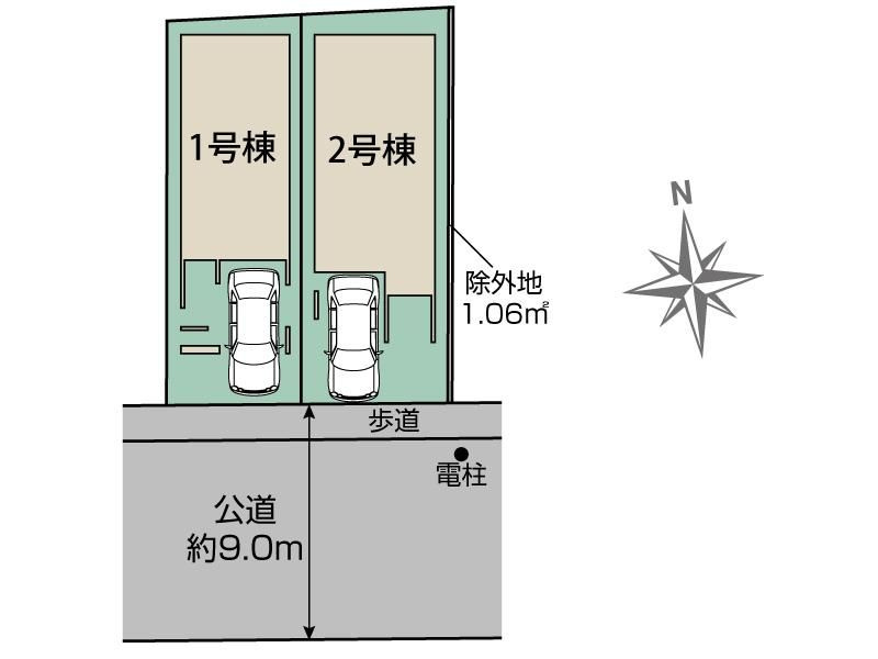 練馬区北町2丁目　新築戸建　全2棟の区画図|区画図