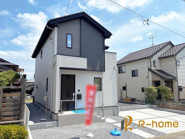 龍ケ崎市松葉4期　新築戸建て　1号棟の外観|建物完成いたしました！ご予約で『平日』や『夕方』などでもご見学可能です！