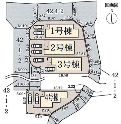 【区画図】 | 錦織１丁目　分譲4区画1号棟